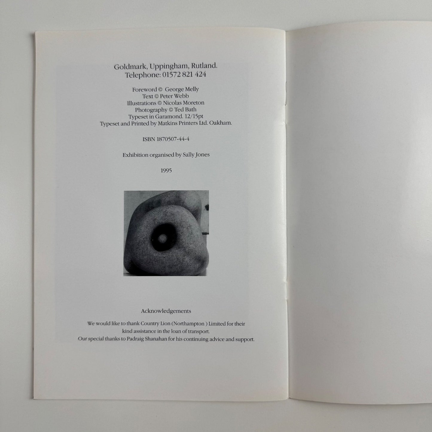 Nicolas Moreton. Stonecarving by Peter Webb | Goldmark Gallery, 1995