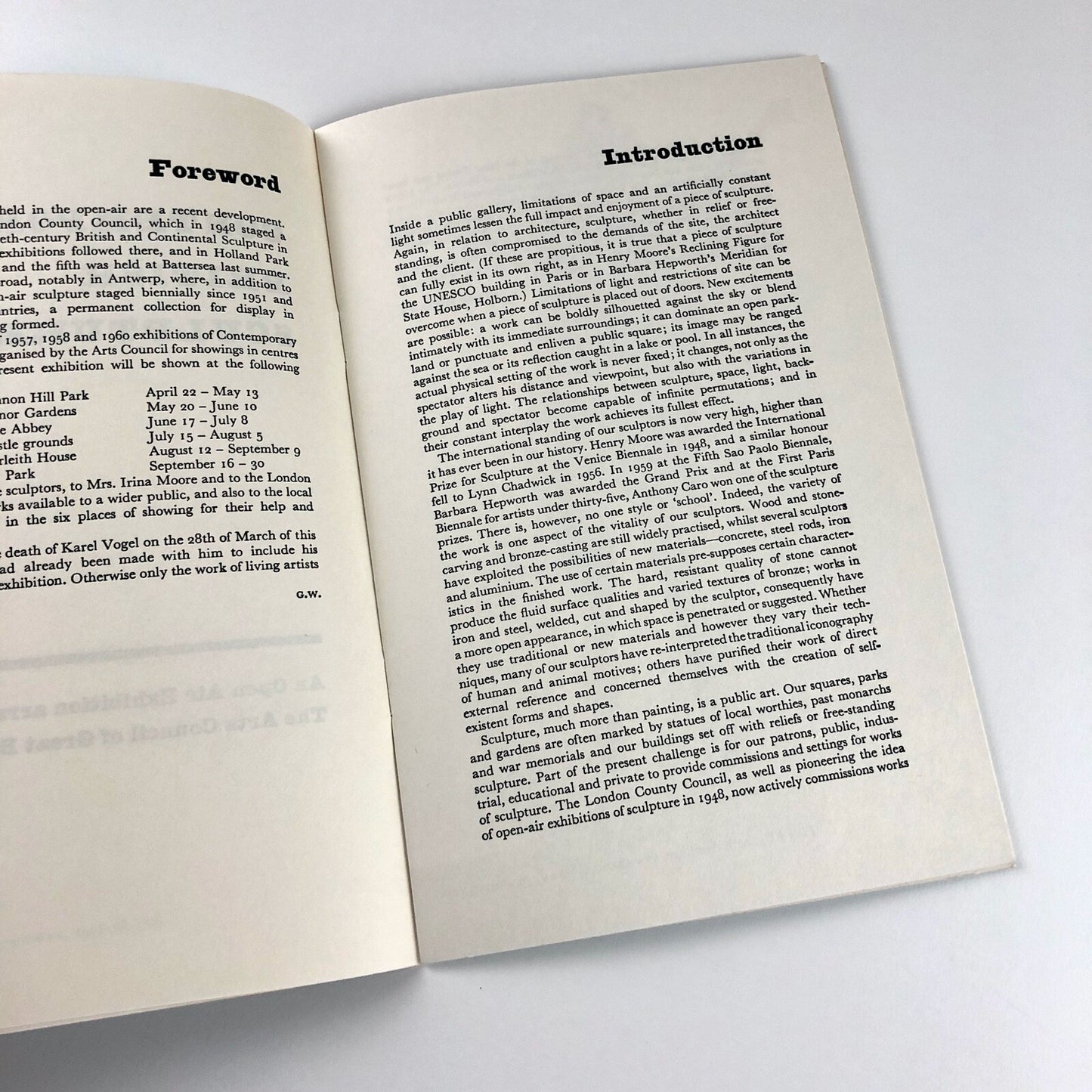 Contemporary British Sculpture | An Open Air Sculpture Exhibition arranged by The Arts Council of Great Britain | 1961 catalogue