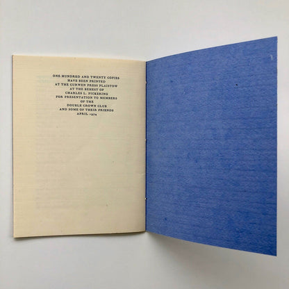Harold Curwen. The Careful Printer by Herbert Simon | address given at Double Crown Club 1973