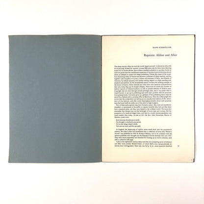 Reprints: Aldine and After by Hans Schmoller | Penrose Annual reprint Vol 47 1953