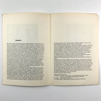 Otto Van Rees 1884–1957 | Stedelijk Museum fold-out leaflet | Cat. no. 252, 1961