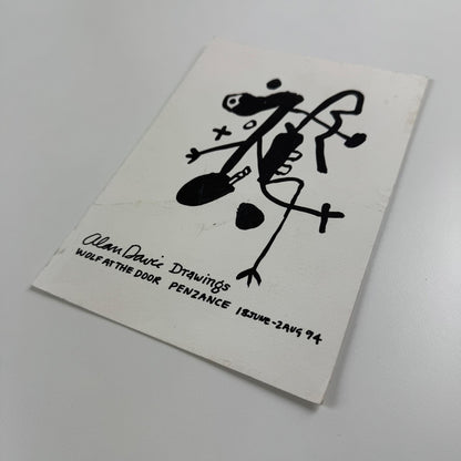 Private view invite Alan Davie Drawings Wolf at the Door Penzance 1994