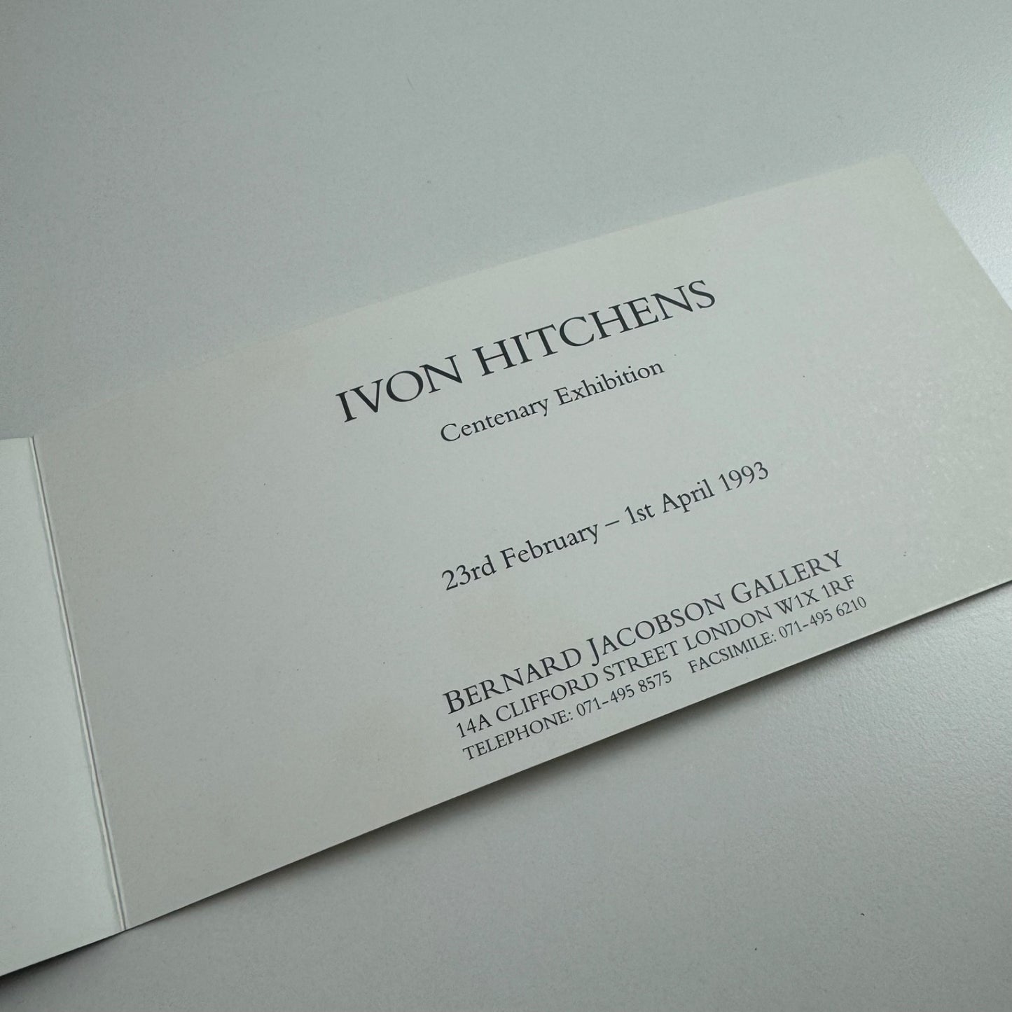 Promotional card for Ivon Hitchens Centenary Exhibition | Bernard Jacobson 1993