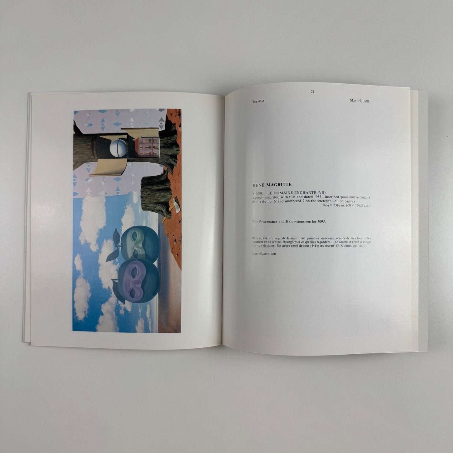 Le Domaine Enchante Eight Paintings René Magritte Christie's New York 19 May 1981