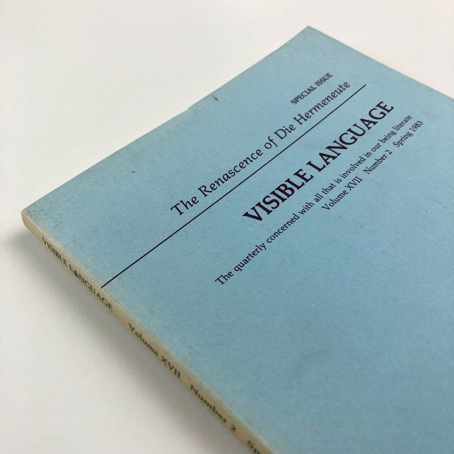 Visible Language journal Vol XVII, No. 2, Spring 1983 | The Renascence of Die Hermeneute