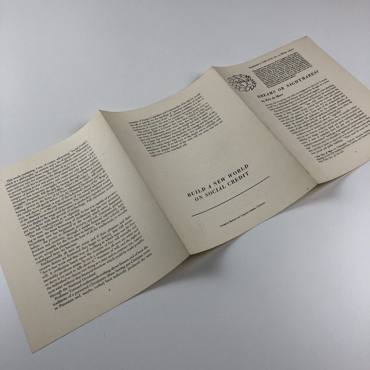 Supplement to The Sun, No. 13 Winter 1954/5 | Dreams or Nightmares? Eric de Maré