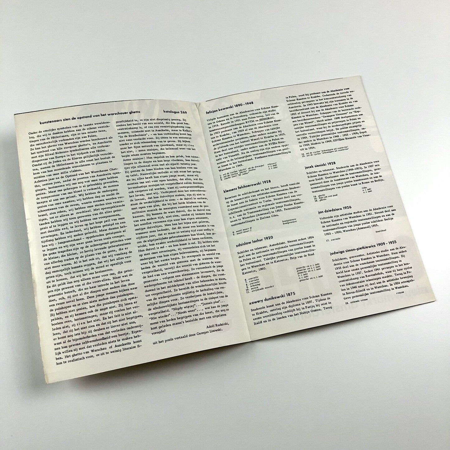 Warashauer Ghetto | Nieumarkt Amsterdam Stedelijk fold-out catalogue/poster 1961