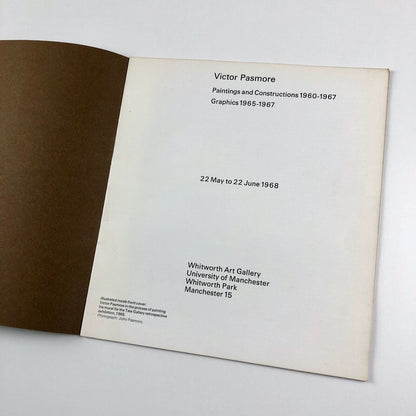 Victor Pasmore exhibition catalogue | Whitworth Art Gallery, Manchester, 1968