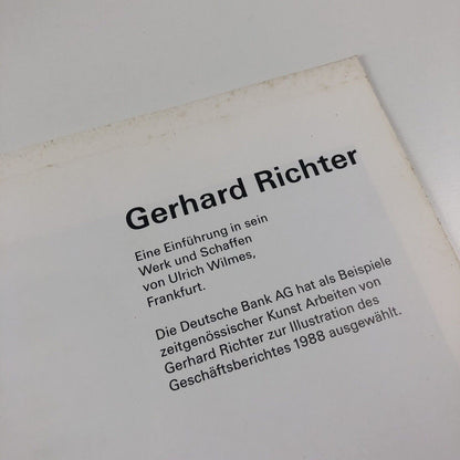 Gerhard Richter | Deutsche Bank collection catalogue booklet | Ulrich Wilmes, 1988