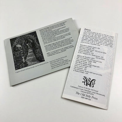 Two pieces of ephemera | The Old Stile Press. Supplement 2 1992-3, 1998 Books