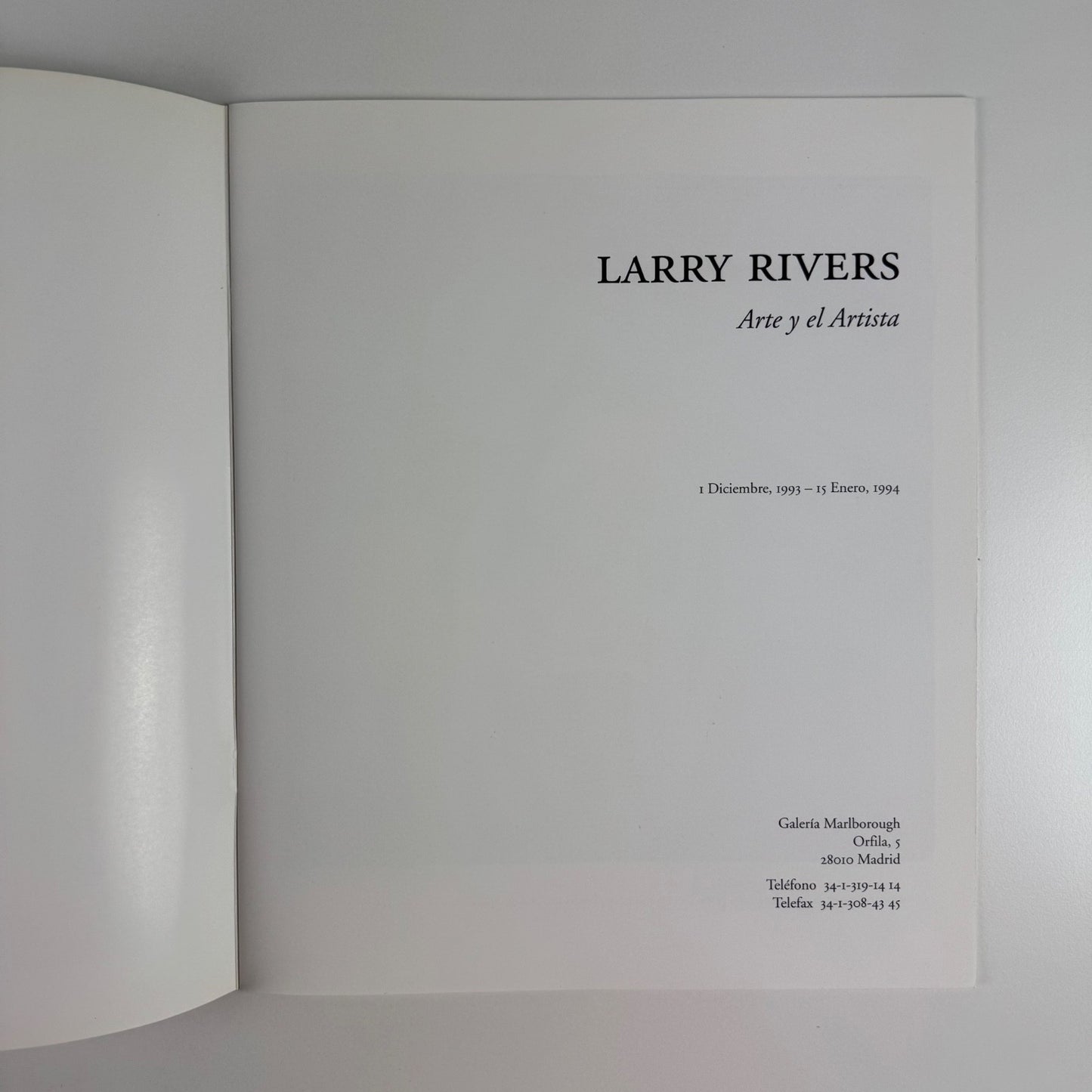 Larry Rivers. Arte y el Artista | Marlborough Madrid, Dec 1993 - Jan 1994