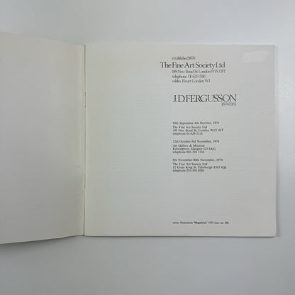 J.D. Fergusson 1874-1961 | Fine Art Society exhibition catalogue, 1974