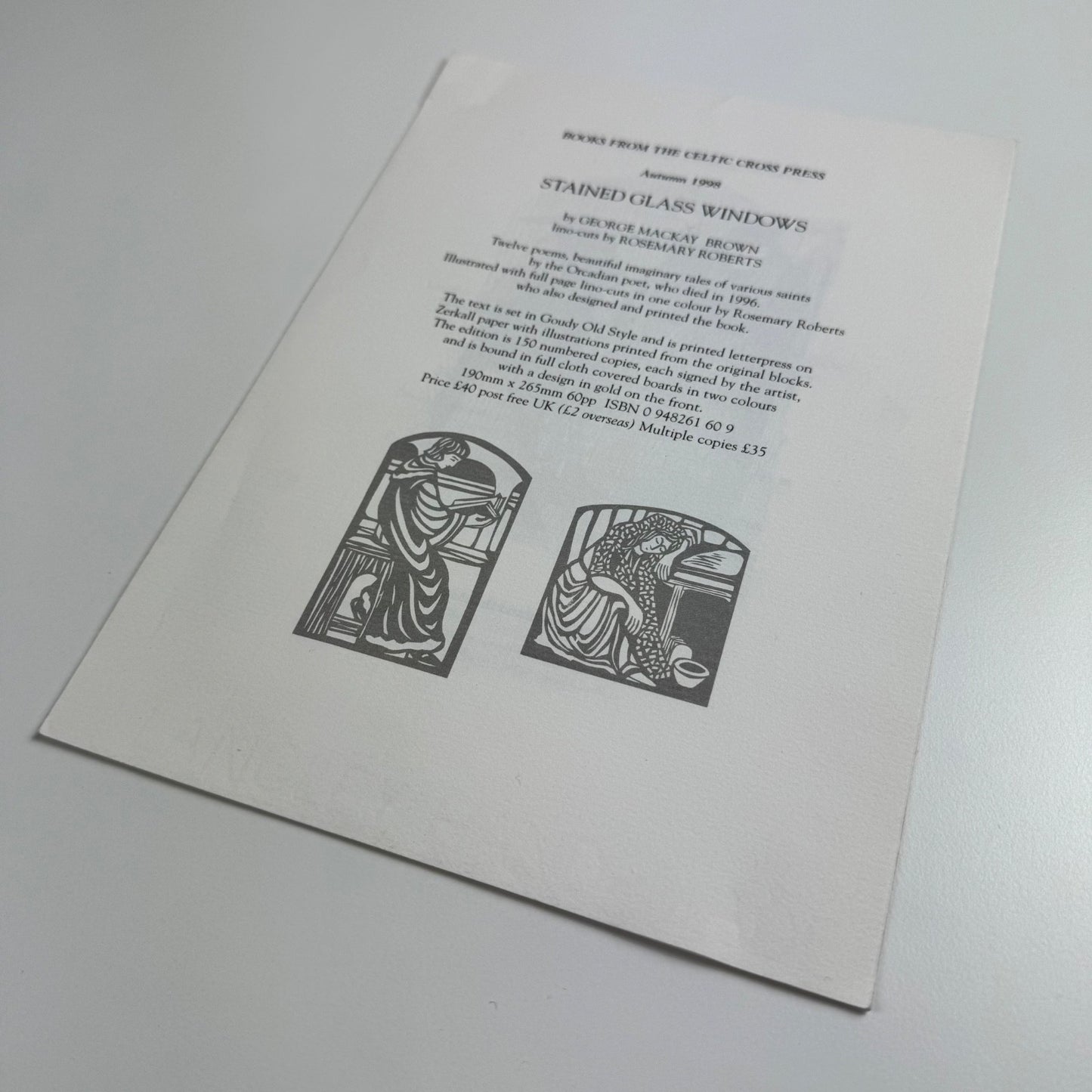 Books from the Celtic Press 1998/9 Stained Glass Windows, Butterflies, Angels