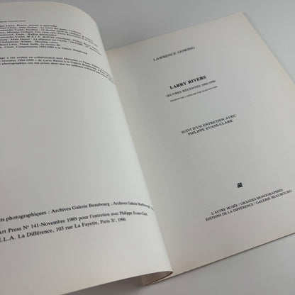 Larry Rivers Oeuvres Récentes 1984-1990 Lawrence Gowing Éditions de la Différence, Paris, 1990