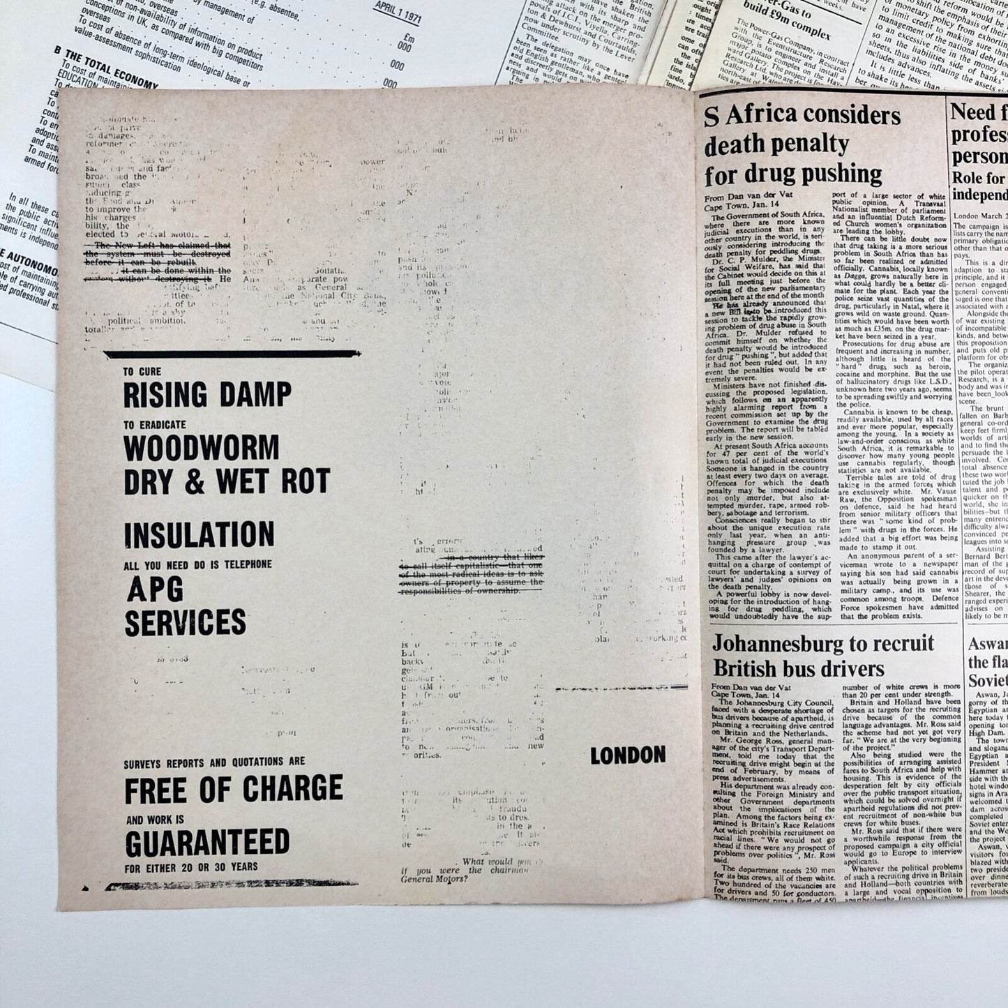 Artist Placement Group inn70 Hayward Gallery catalogue – December, 1971