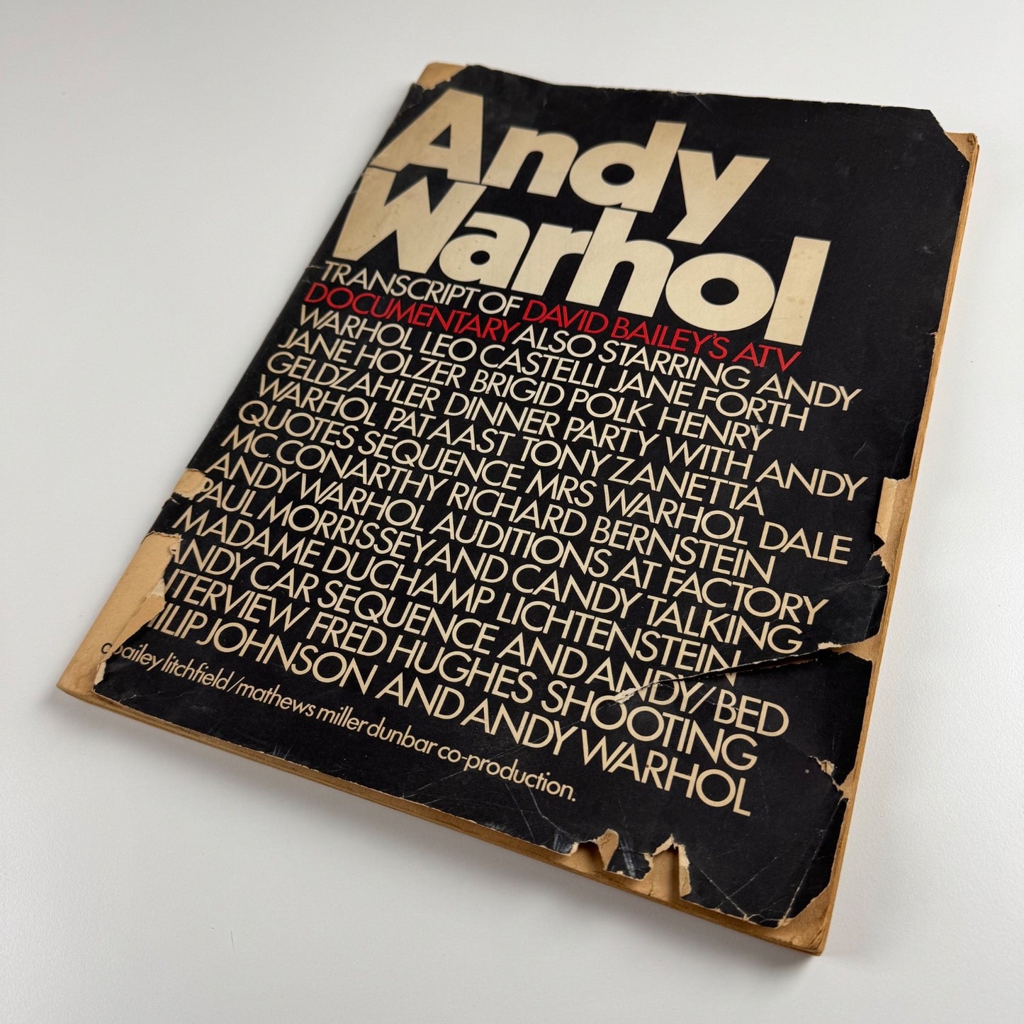 Andy Warhol: Transcript of David Bailey’s ATV Documentary | Bailey Litchfield/Mathews Millar Dunbar Ltd,  1972