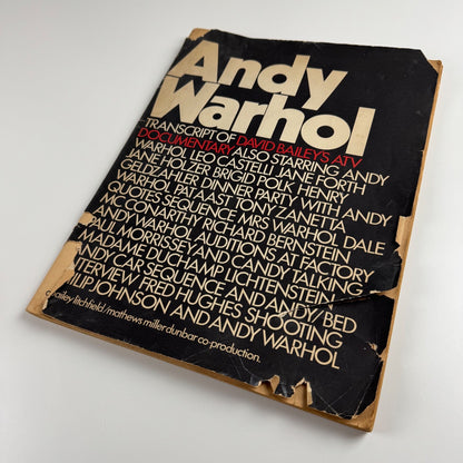 Andy Warhol: Transcript of David Bailey’s ATV Documentary | Bailey Litchfield/Mathews Millar Dunbar Ltd,  1972