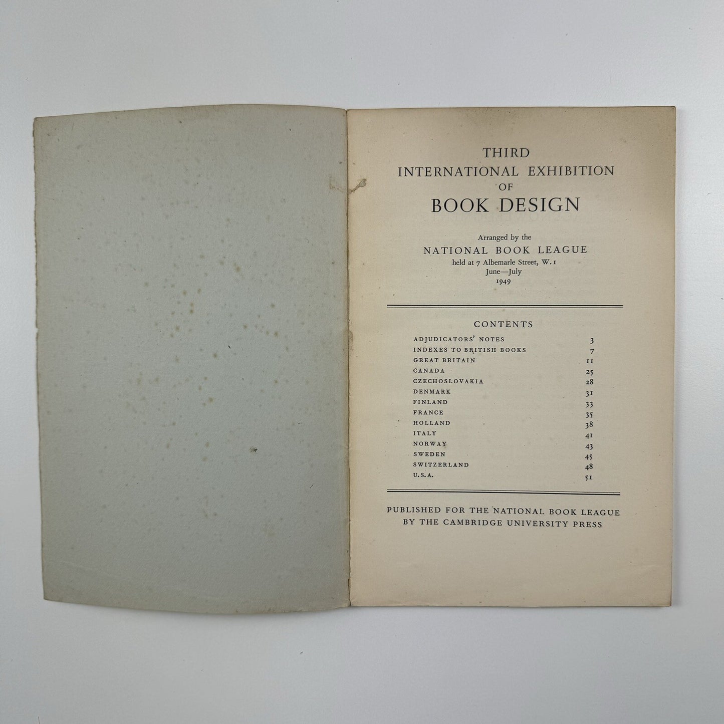 Third International Exhibition of Book Design 1949 National Book League