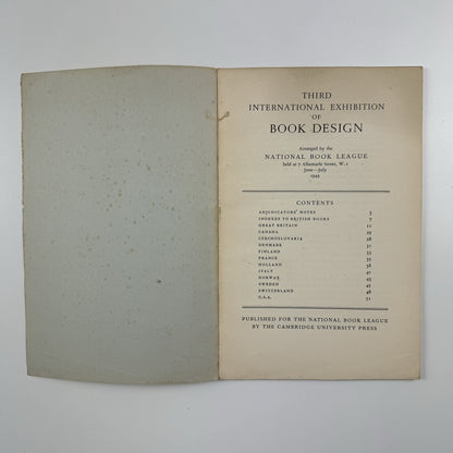 Third International Exhibition of Book Design 1949 National Book League