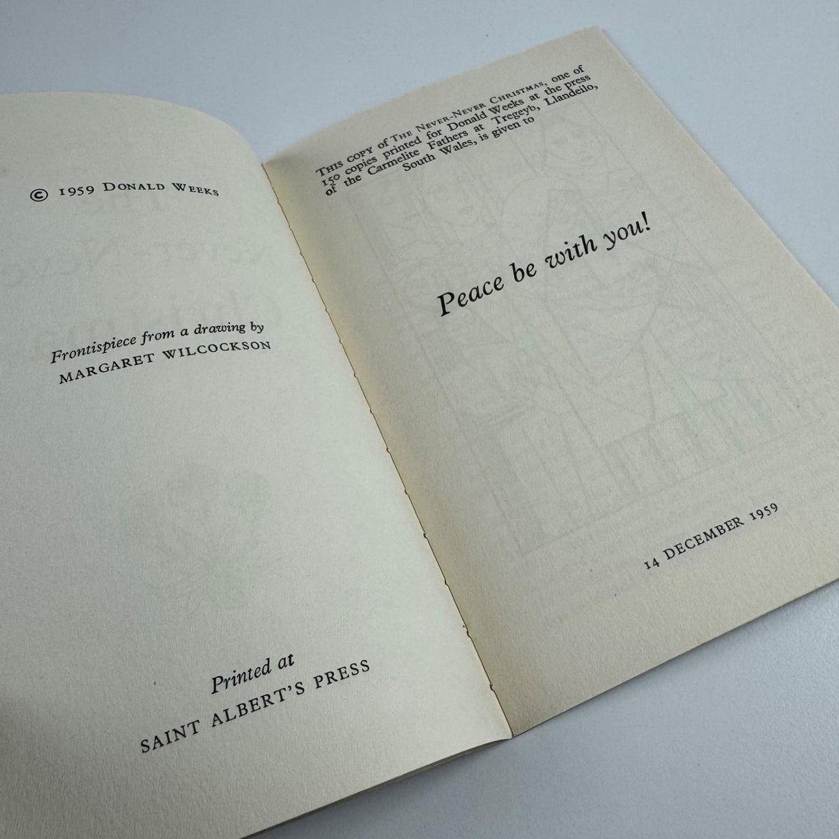 The Never-Never Christmas by Donald Weeks | Margaret Wilcockson frontispiece | Saint Albert’s Press, 1959