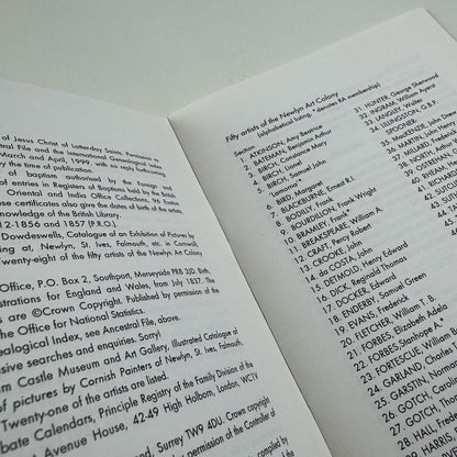 Every corner was a picture. 50 artists of the Newlyn Art Colony 1880-1900. A checklist | Compiled by George Bednar for West Cornwall Art Archive, 1999