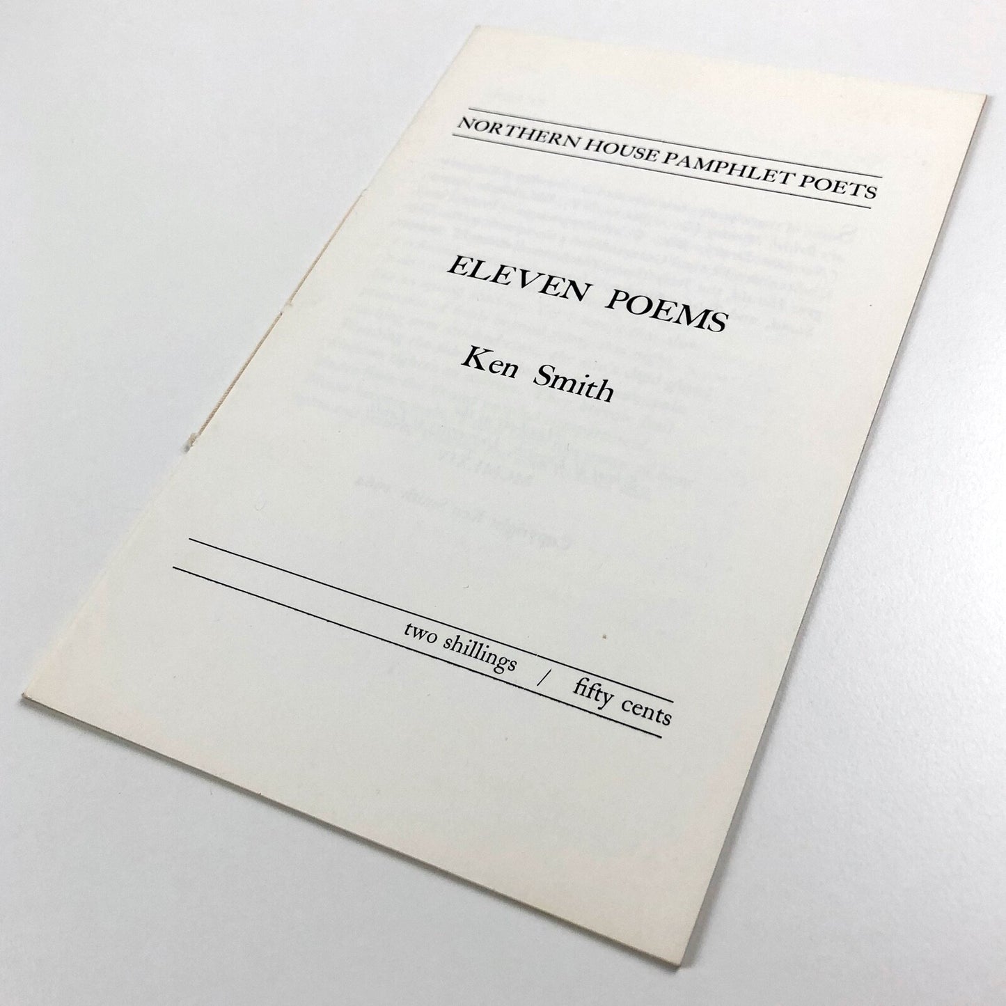 Eleven Poems by Ken Smith | Northern House Pamphlet Poets, 1964