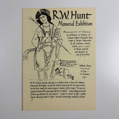 Leaflet R.W. Hunt Memorial Exhibition | Bodleian Library, Oxford, 1980