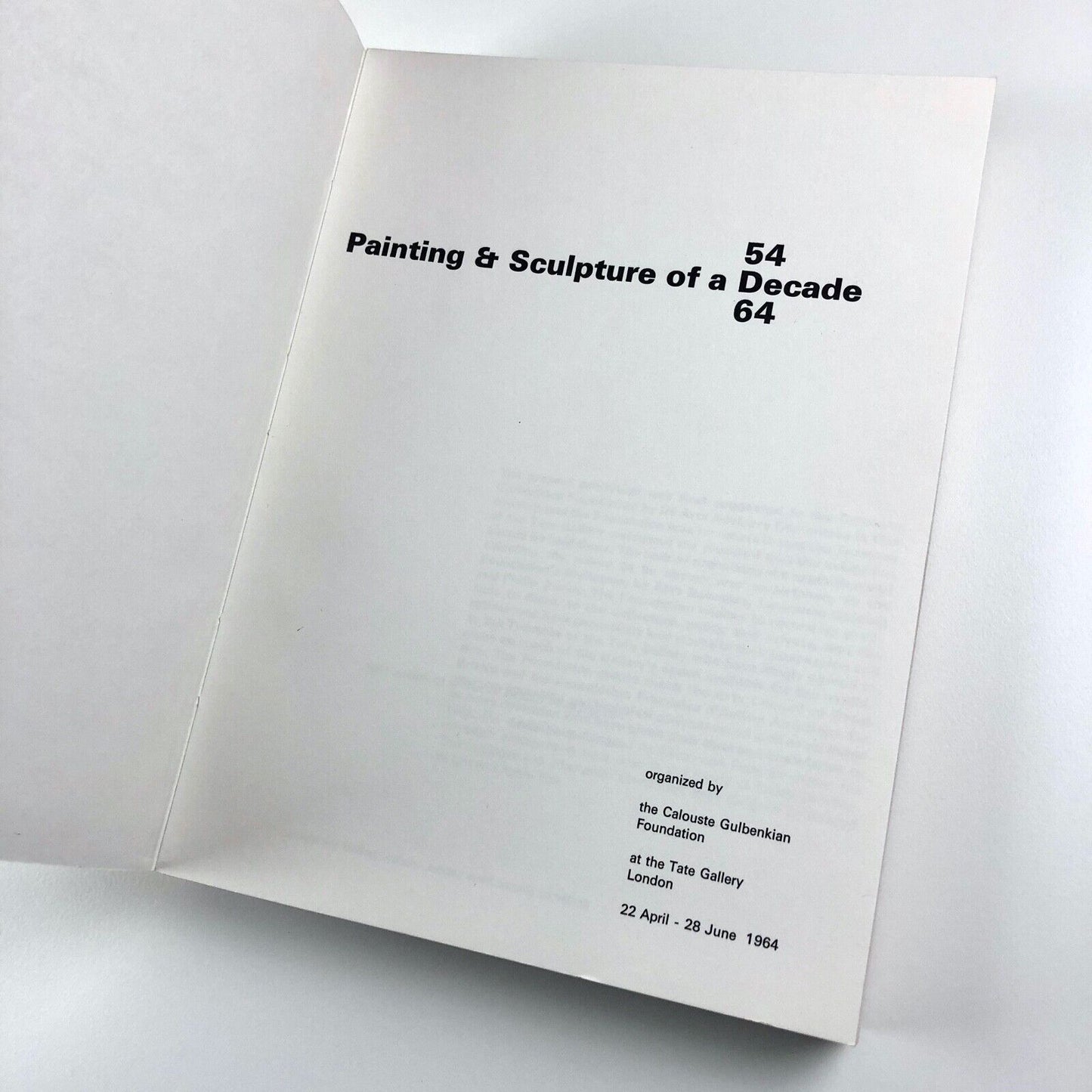 54–64 Painting & Sculpture of a Decade | Tate Gallery | Calouste Gulbenkian, 1964