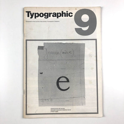 Typographic 9 The Journal of the Society of Typographic Designers | includes article on Edward Wright by Theo Crosby
