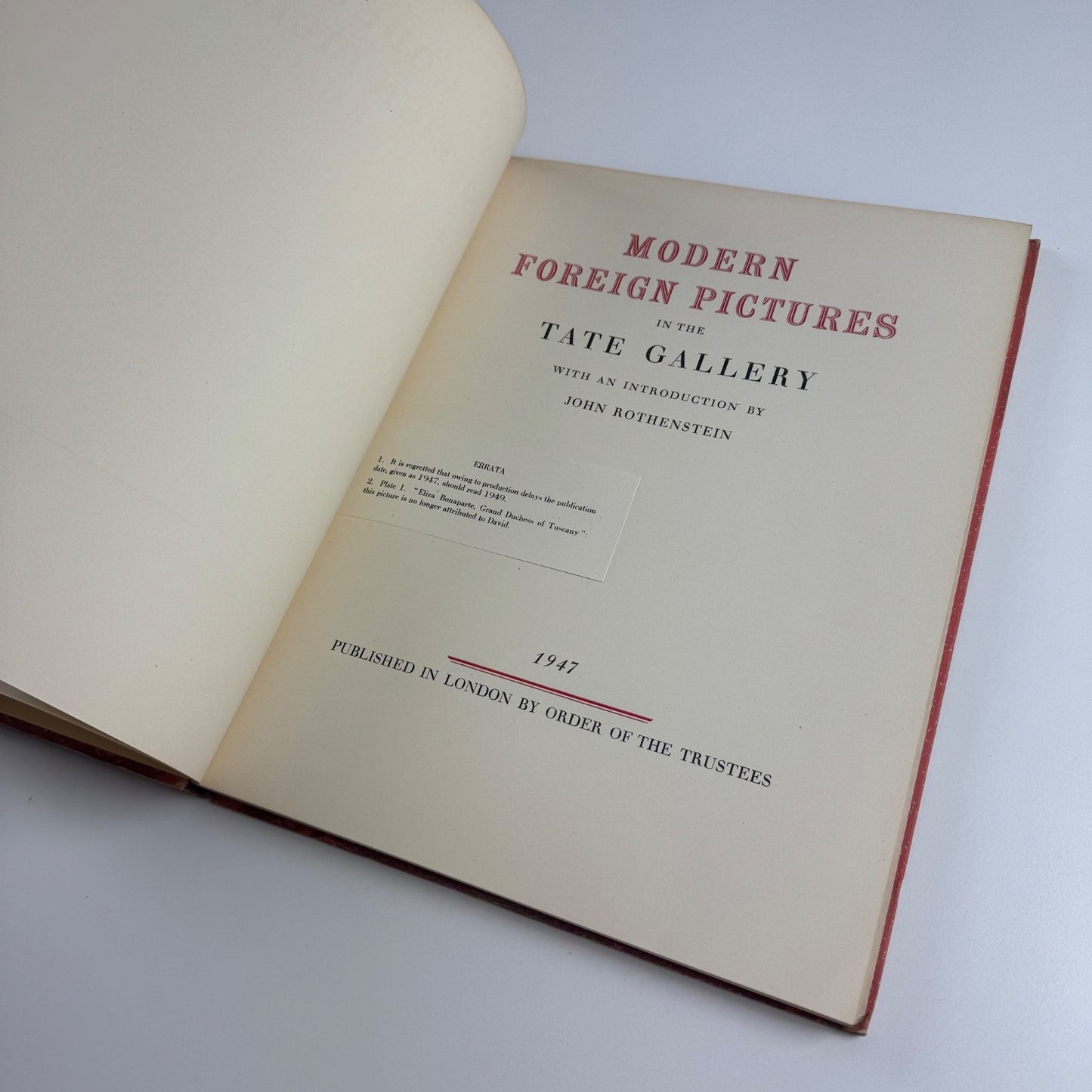 One Hundred Modern Foreign Pictures in the Tate Gallery chosen by John Rothenstein, cover design by Barnett Freedman, Tate,  1949