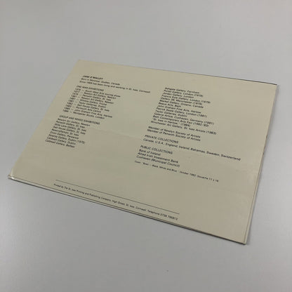 Promotional card – Jane O'Malley – Selection of Paintings 1977-86 | Montpelier Studio