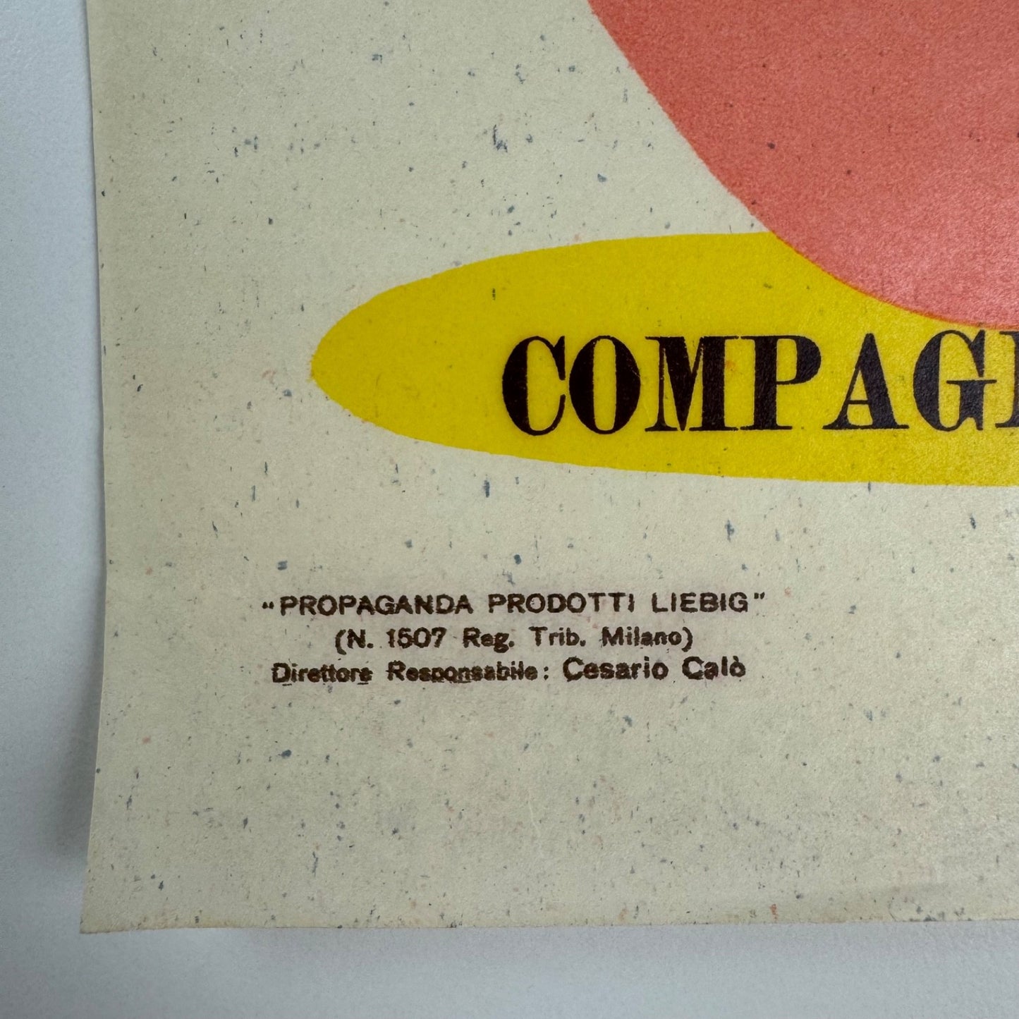 Liebig small paper advert Antica marca prodotti Compagnia Italiana Liebig 1954