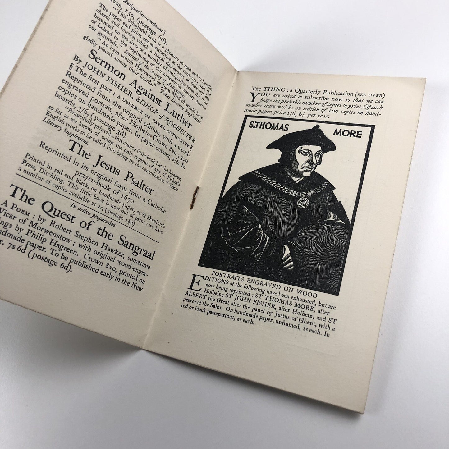 Edward Walters – Member of the Hand Printers Association | Promotional leaflet | Undated, 1930s?