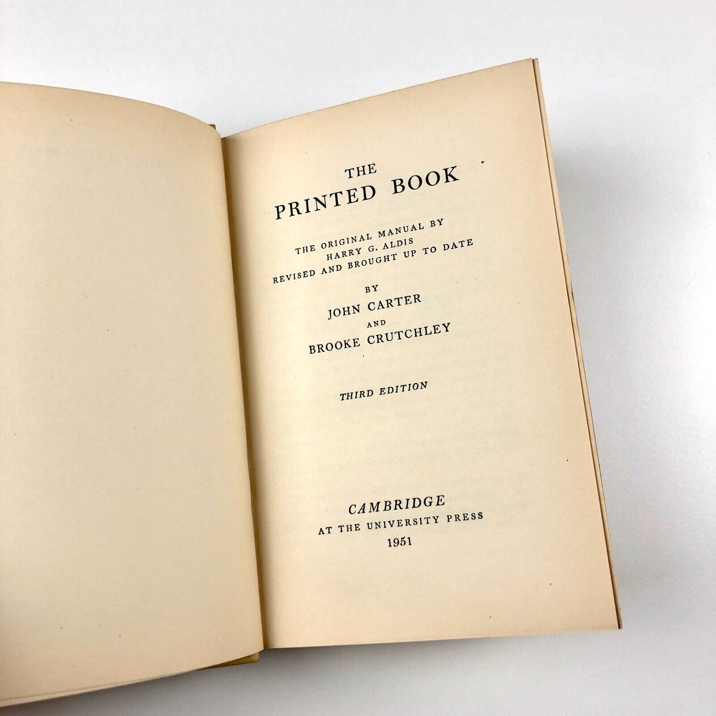 The Printed Book by Harry G. Aldis | Cambridge University Press, 3rd edition 1951 | Carl A. Kroch signature