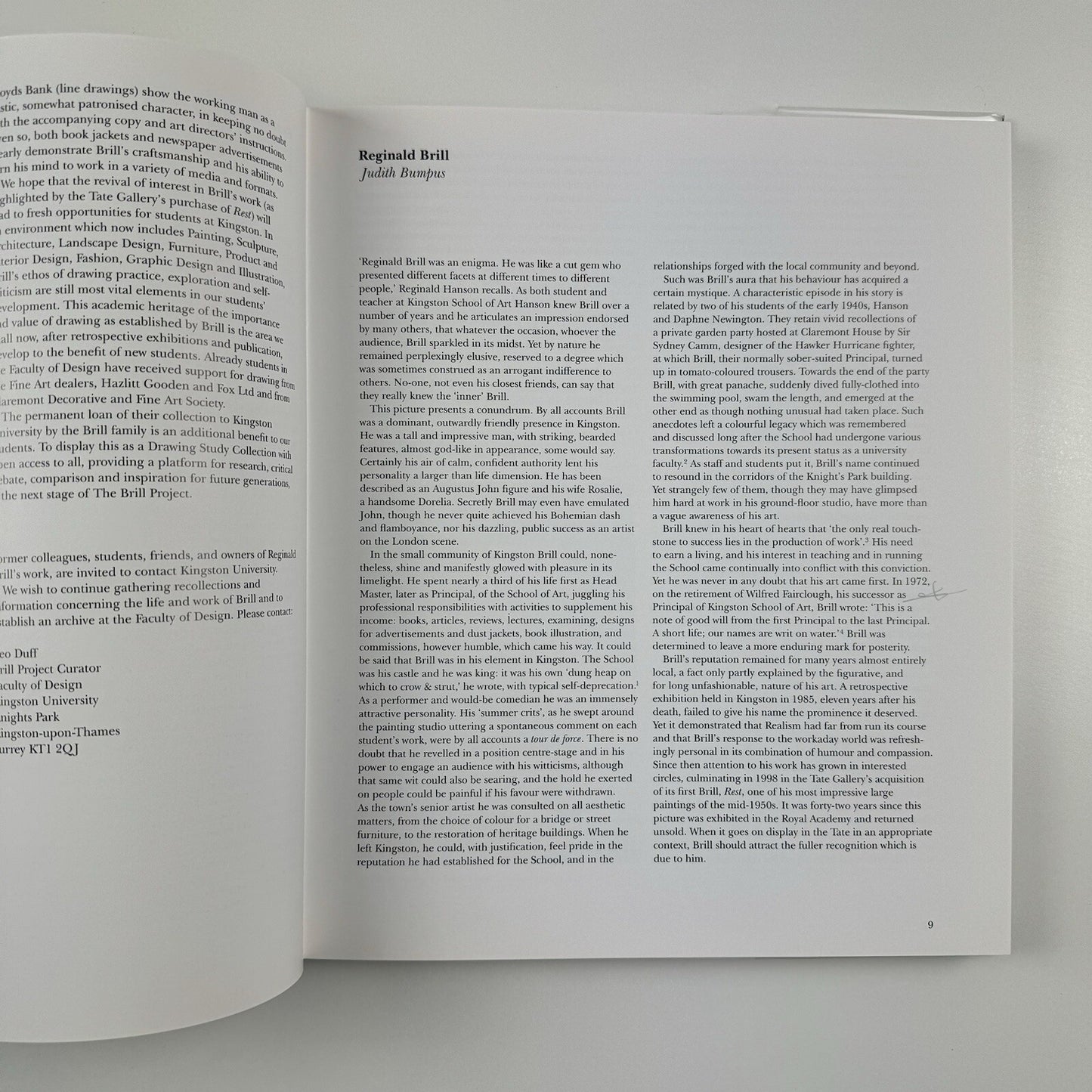 Reginald Brill by Judith Bumpus | Scolar Press / Kingston University 1999
