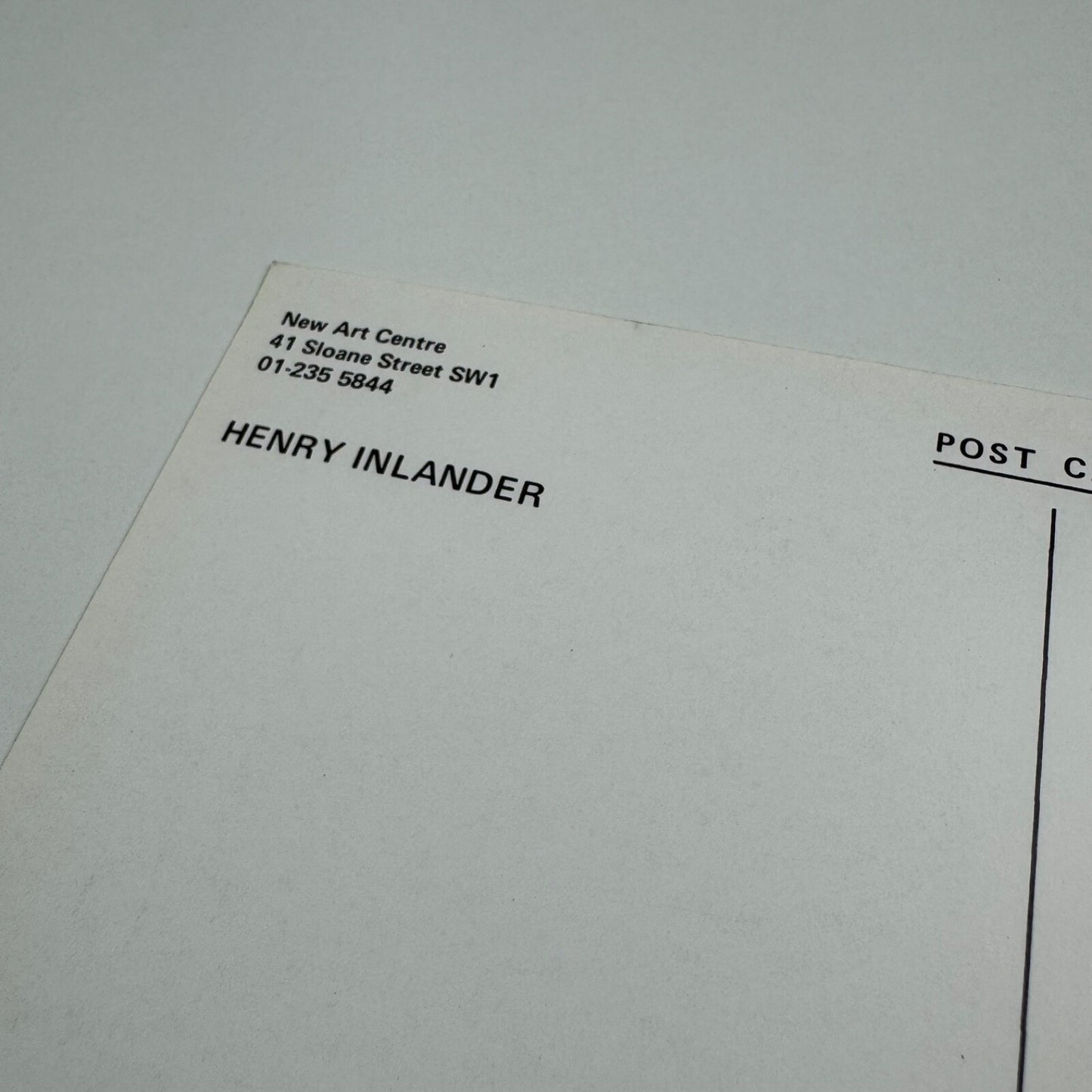 Unused postcard for Henry Inlander | New Art Centre, c.1976