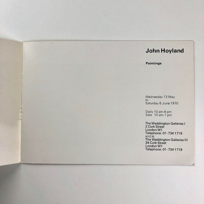 John Hoyland Paintings exhibition catalogue | The Waddington Galleries, 1970 | catalogue design by Gordon House