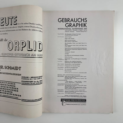 Gebrauchsgraphik International Advertising Art May 1930 Vol 7 no 5 edited by Professor HK Frenzel