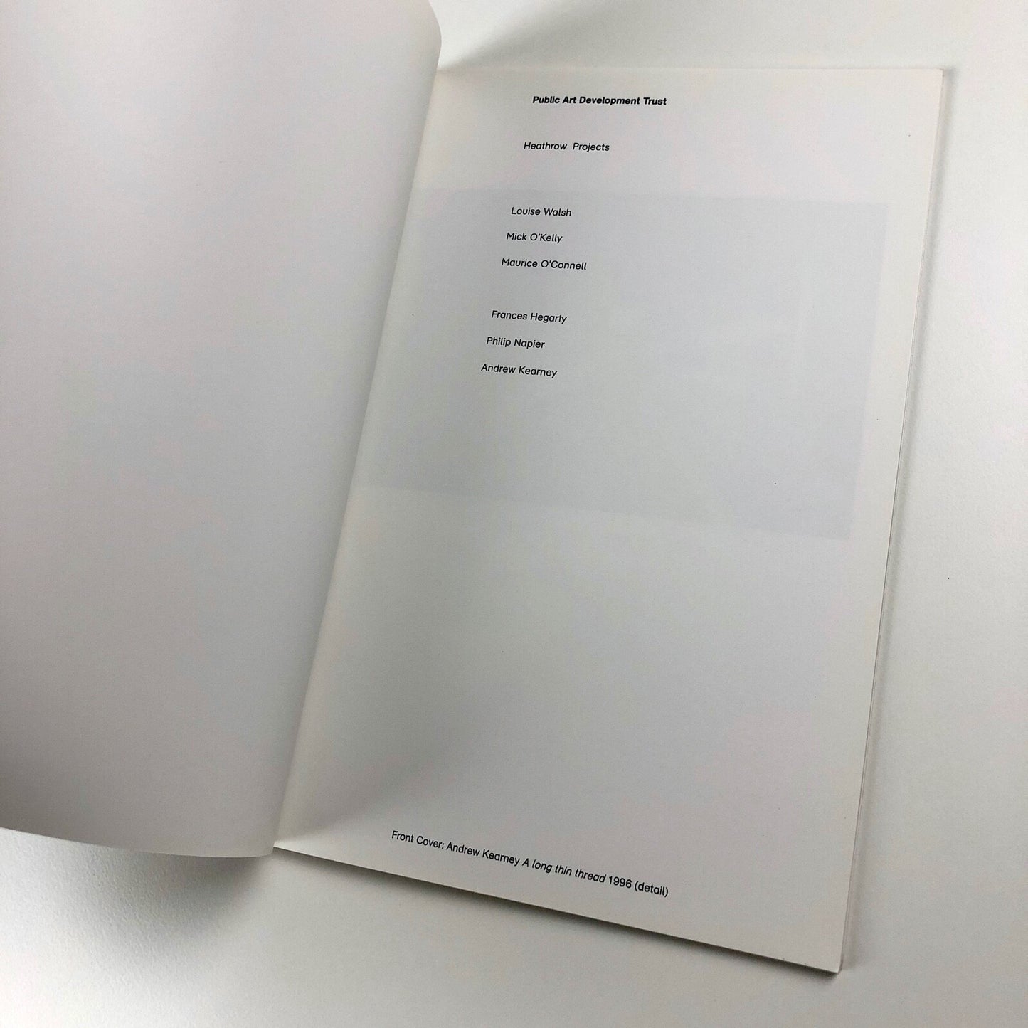 Public Art Development Trust. Heathrow Project. Documentary Notes 1998