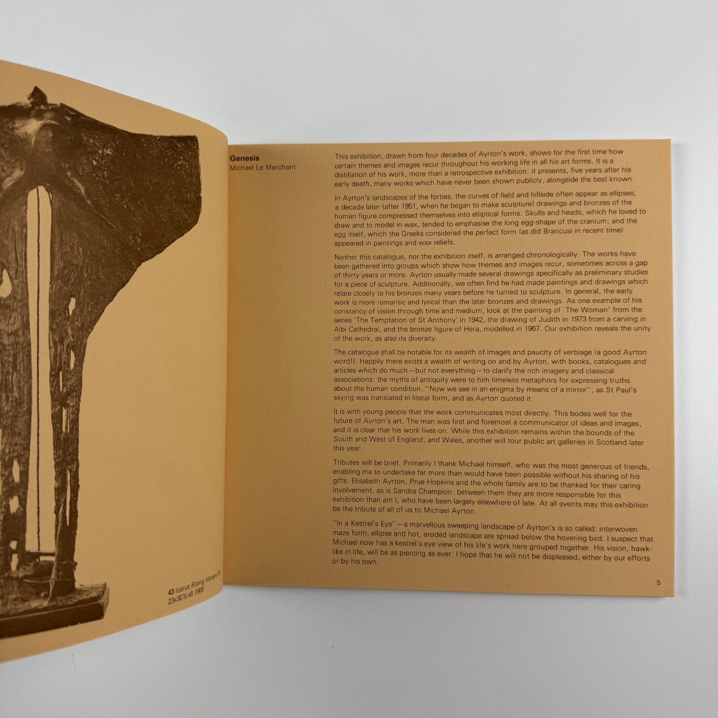 Michael Ayrton. Recurring Themes and Images | Bruton Gallery, 1981