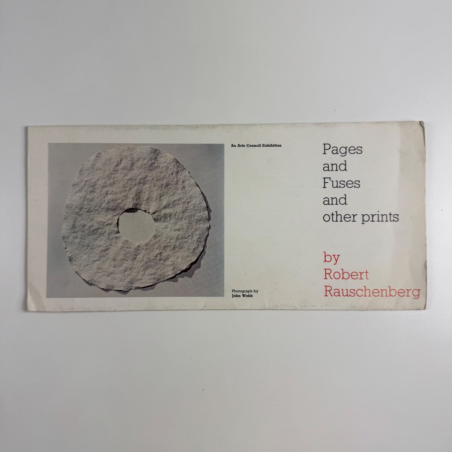 Fold-out poster/leaflet for Pages and Fuses and other prints by Robert Rauschenberg | Welsh Arts Council, 1975