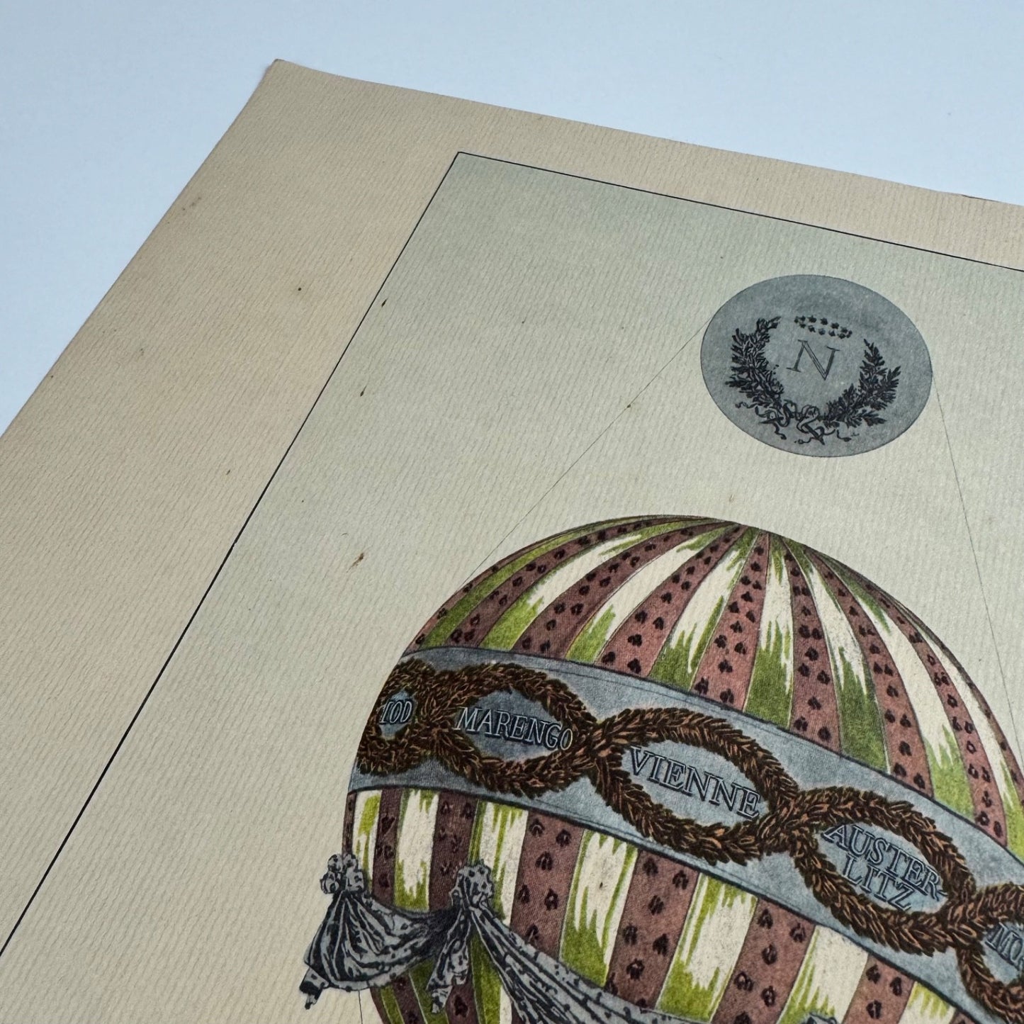 Coloured print of Modèle du Ballon qui a été executé pour le Sacre de Napoléon en 1804, Aerial Press 1956
