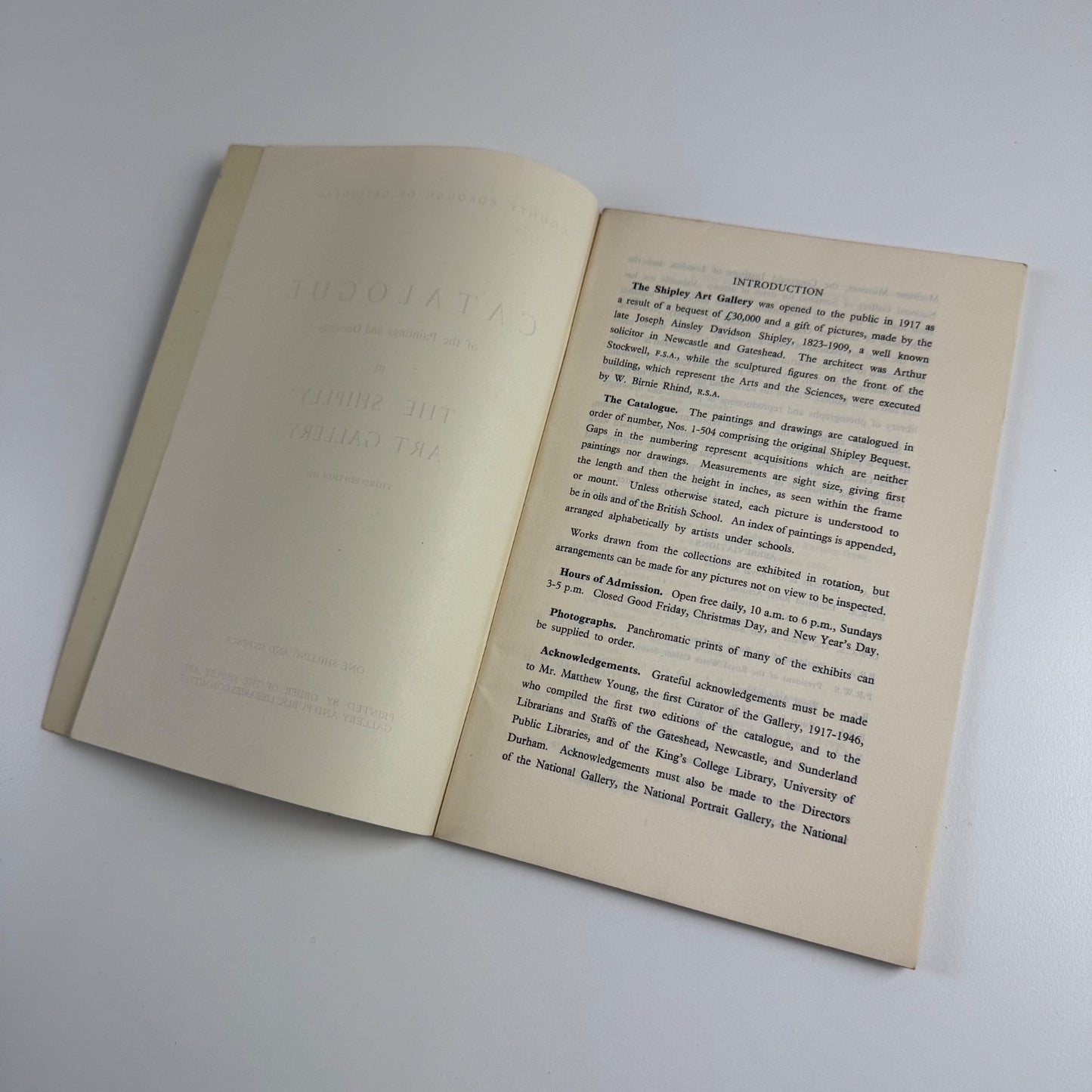 The Shipley Art Gallery. Catalogue of Paintings and Drawings, 1951 3rd edition
