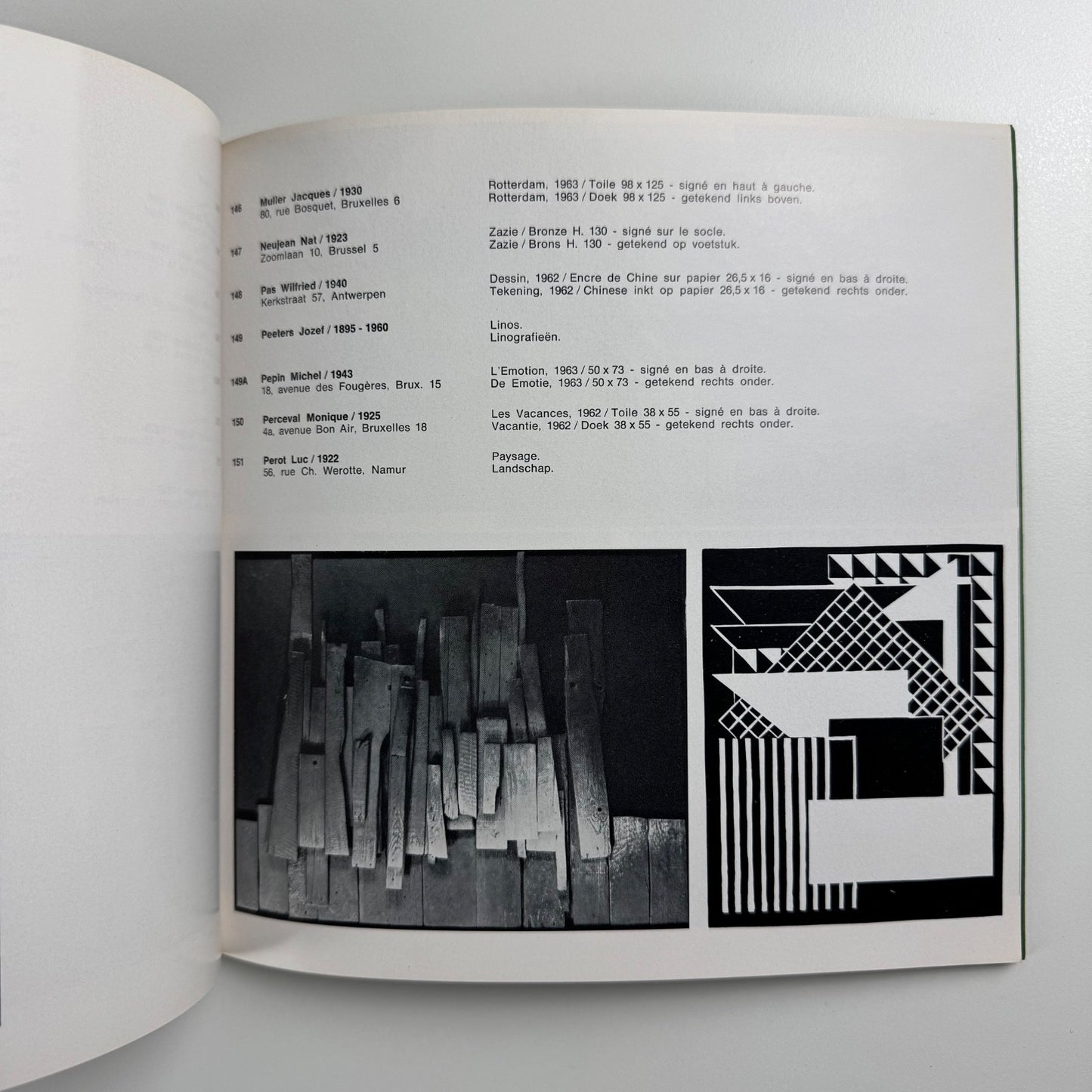 Oeuvres d'art acquises par l'Etat Prix octroyés à des artistes belges en 1963 | Palais des Beaux-Arts  Paleis voor Schone Kunsten, Brussels, 1964
