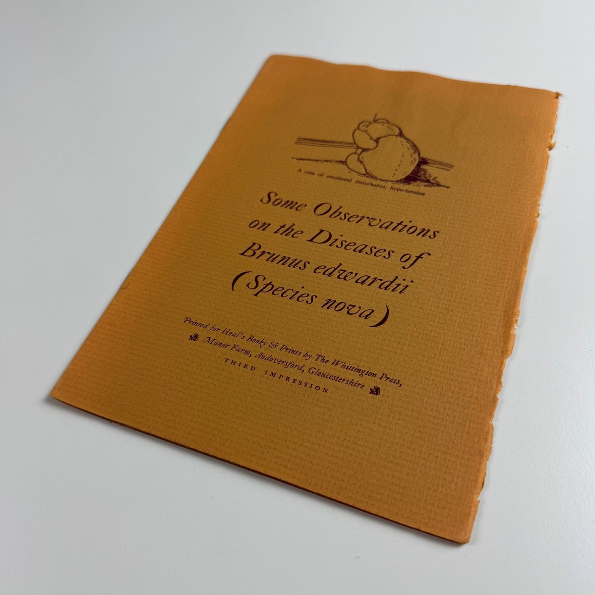Some Observations on the Diseases of Brunus edwardii (Species nova) by D.K. Blackmore. Printed for Heal's Books & Prints by The Whittington Press 1972 third impression