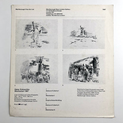Oskar Kokoschka – Manhattan | Marlborough New London exhibition card, 1967