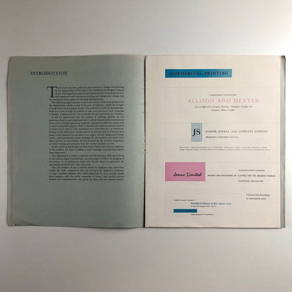 Student Design and Printing in Surrey | Leaflet | Guildford School of Art 1957-8