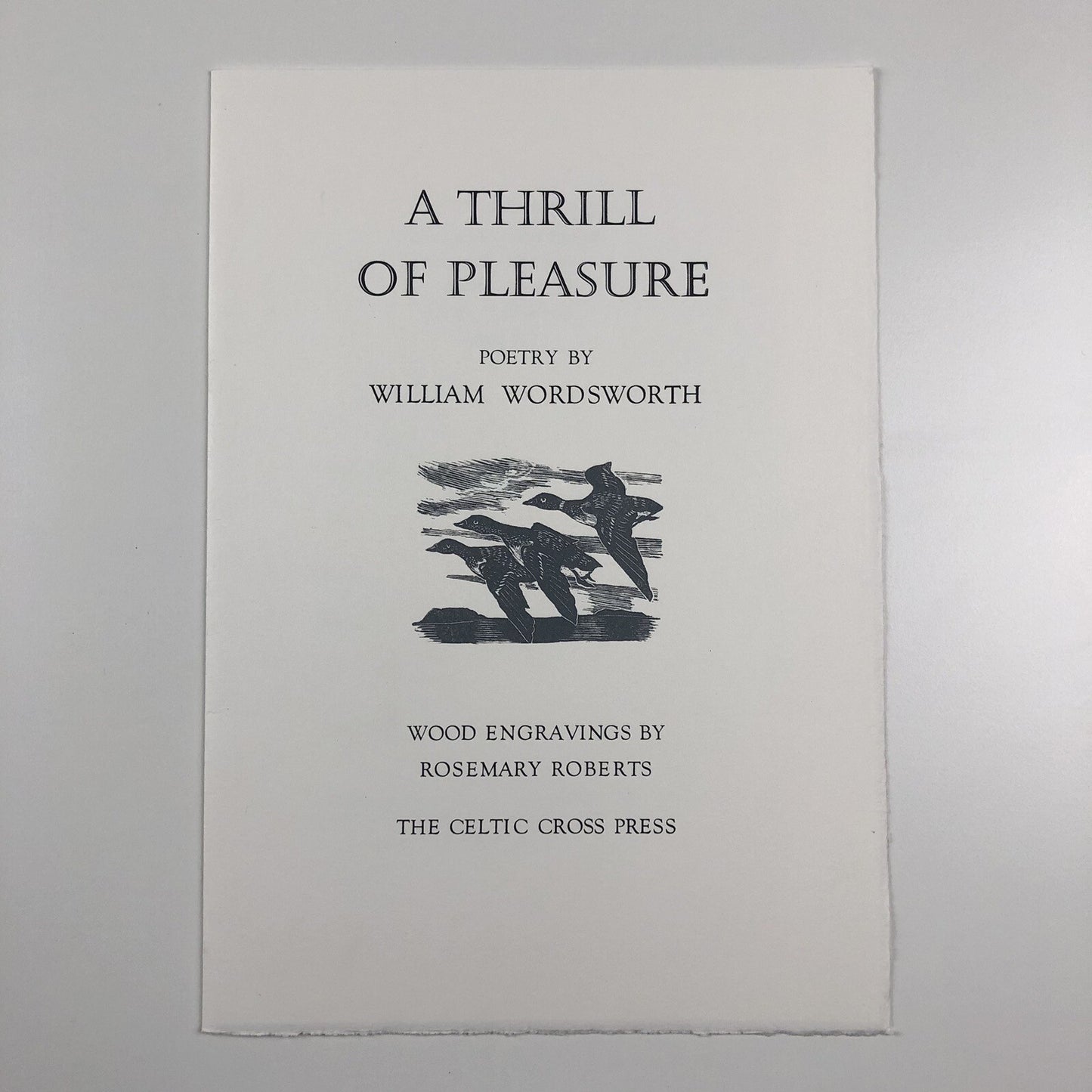 Prospectus – A Thrill of Pleasure | William Wordsworth | Rosemary Roberts | Celtic Cross
