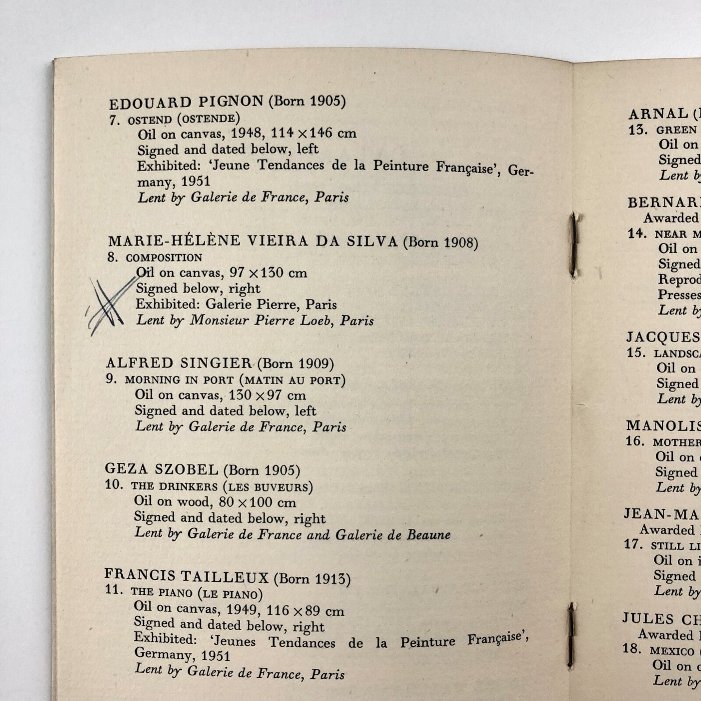 Young Painters of the L’École de Paris | Arts Council exhibition catalogue, 1952