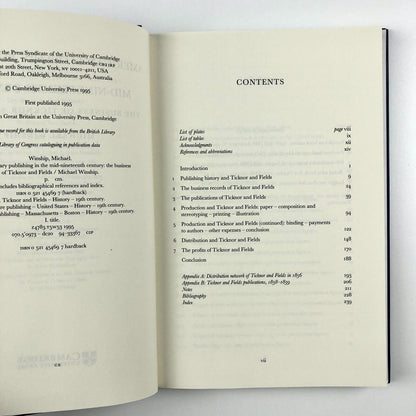 American Literary Publishing in the Mid-nineteenth century. The Business of Ticknor and Fields | Michael Winship | Cambridge University Press, 1995